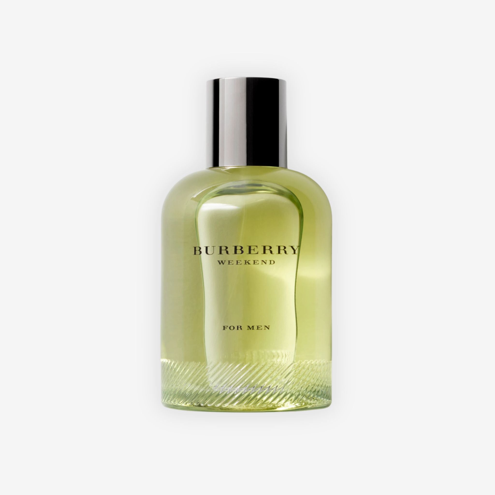 Bottle of Burberry Weekend for Men cologne on a white background
