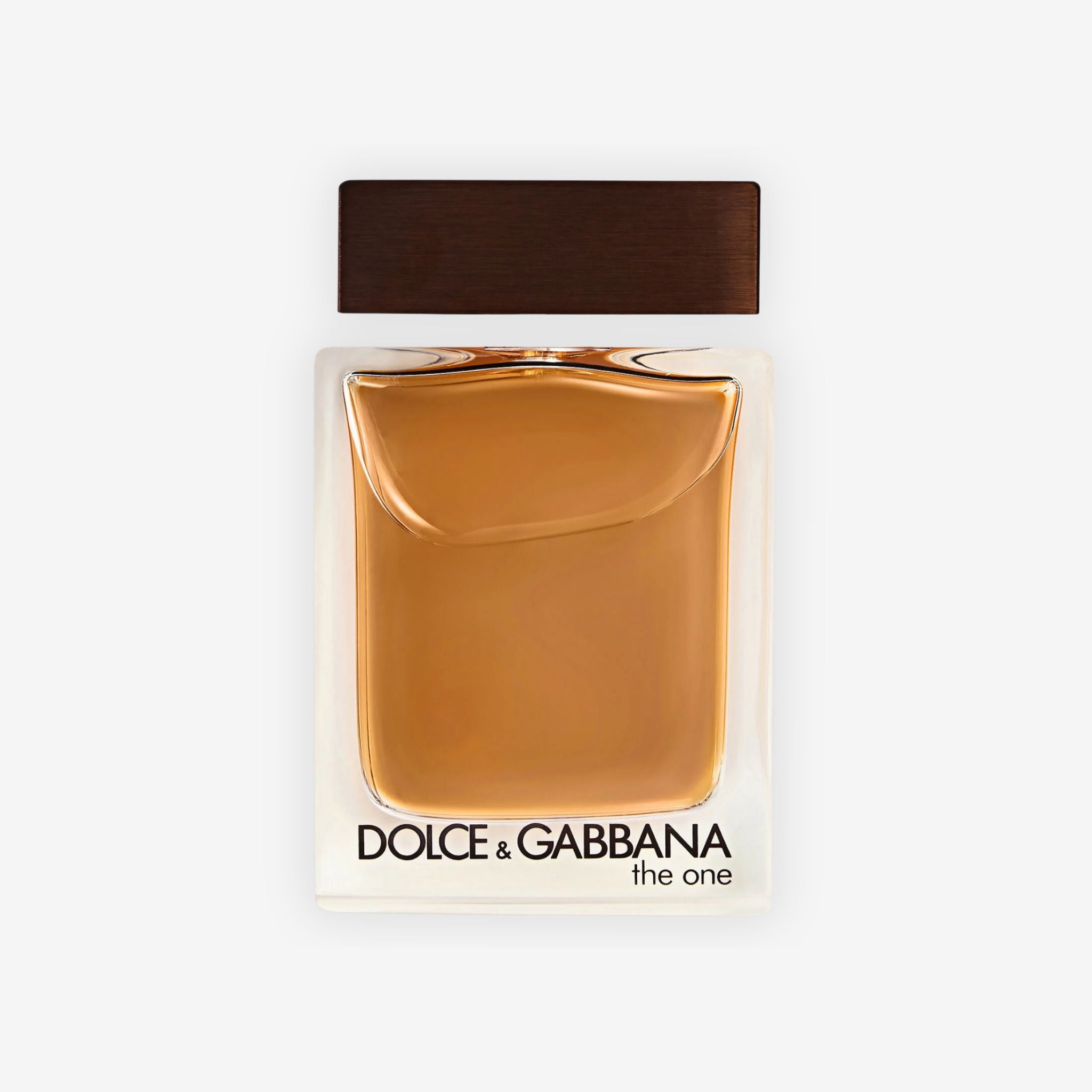 Front view of Dolce & Gabbana The One Eau de Toilette for Men showing amber bottle with silver cap.