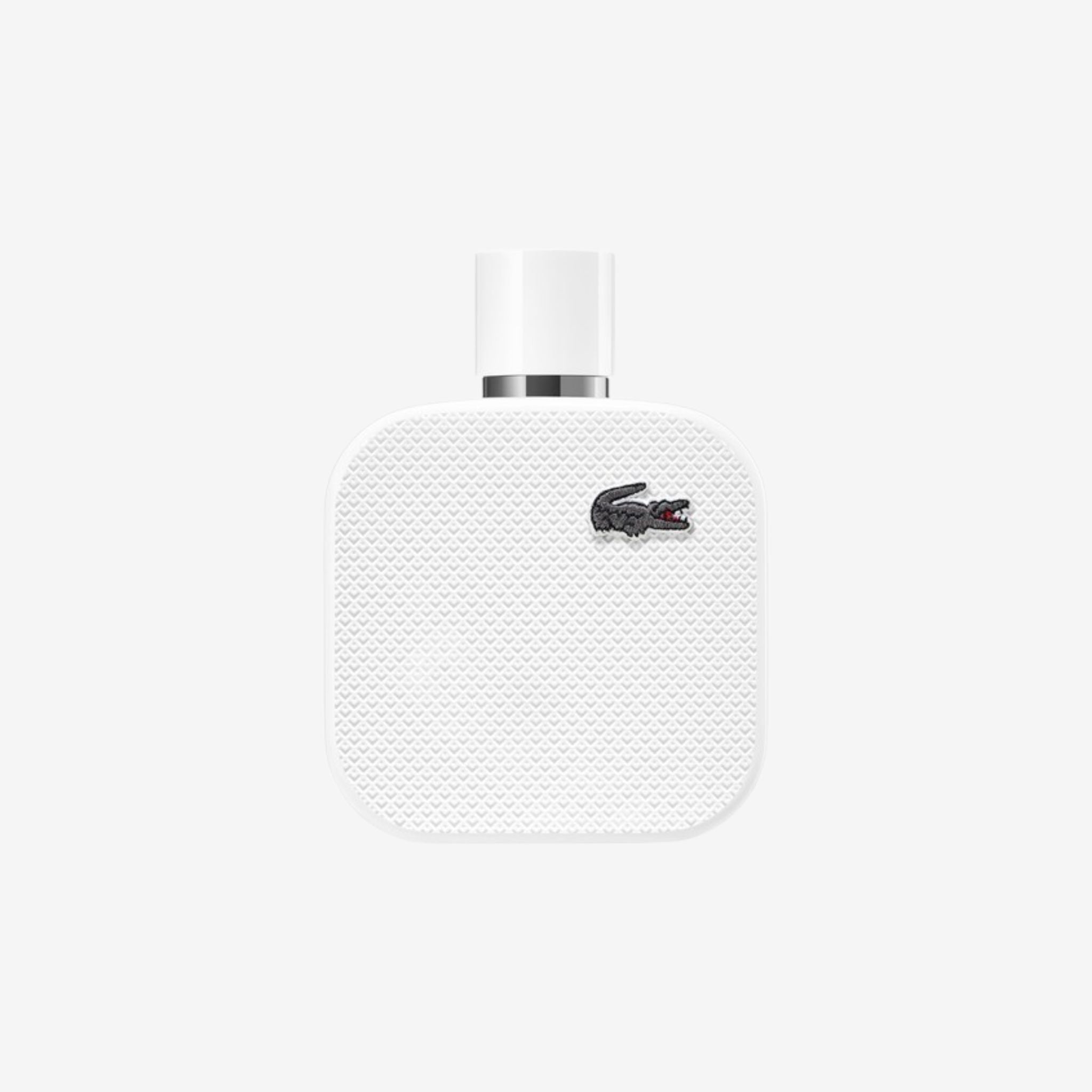 Lacoste L.12.12 Blanc Men EDP 100ml in textured white bottle—original perfume with finger lime and cedarwood, long lasting woody aromatic fragrance